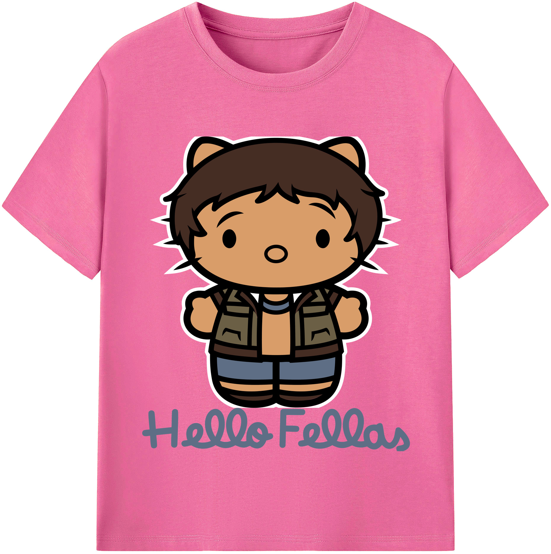 （画像用） Hello Kitty ハローキティ レディースカジュアルプリントTシャツ（綿100％）